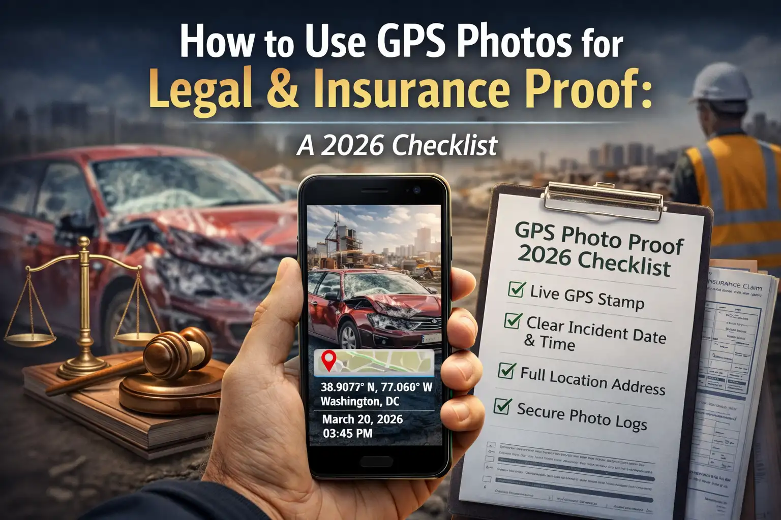 Legal and insurance documentation using GPS Map Camera Online stamps