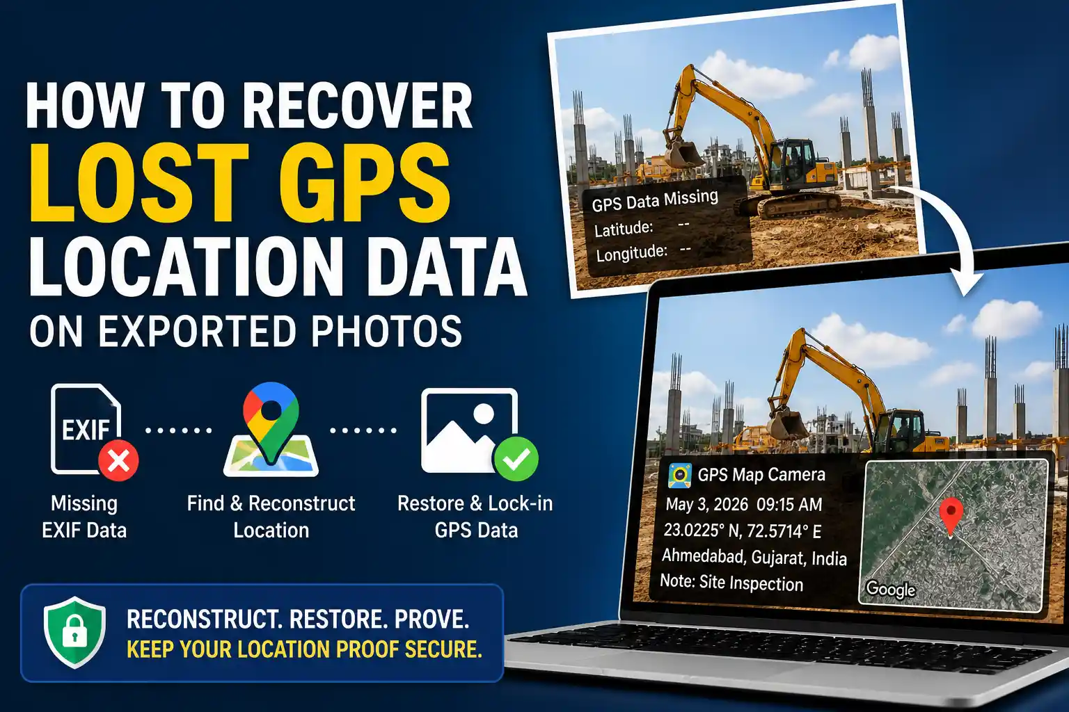 Recovering lost EXIF and GPS location data from digital photos